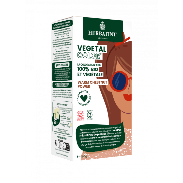 Vegetal color bio Herbatint - bo&icirc;te de 2 sachets de 50g