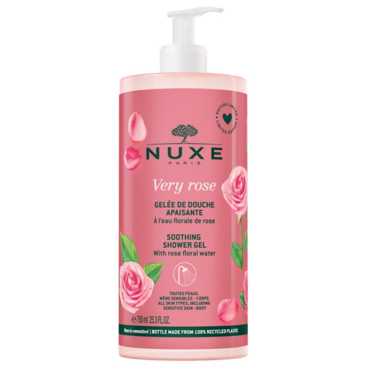 Very rose Gel&eacute;e de douche apaisante Nuxe - flacon-pompe de 750 ml