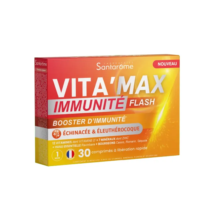 Vita'Max Immunit&eacute; Flash booster d'immunit&eacute; Santarome - boite de 30 comprim&eacute;s