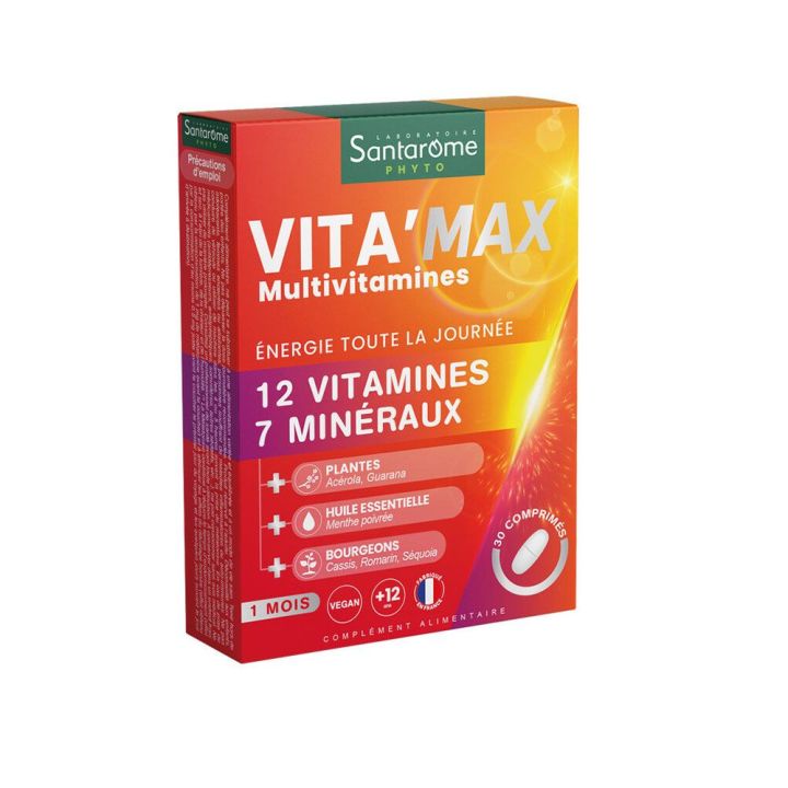 Vita'max multivitamines Santarome - bo&icirc;te de 30 comprim&eacute;s