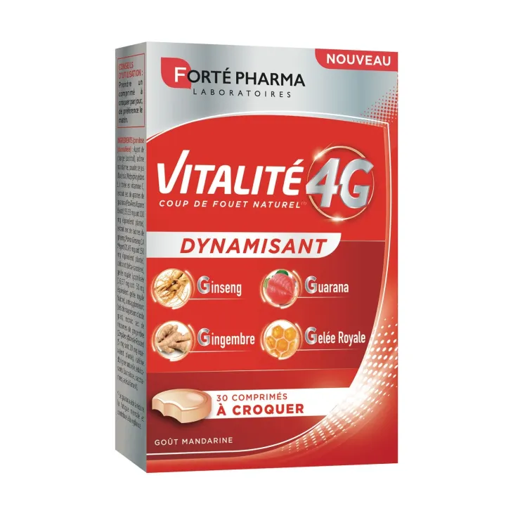 Vitalit&eacute; 4G Dynamisant Fort&eacute; Pharma - boite de 30 comprim&eacute;s &agrave; croquer