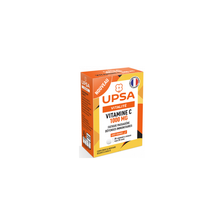 Vitalit&eacute; Vitamine C 1000 mg UPSA - bo&icirc;te de 20 comprim&eacute;s