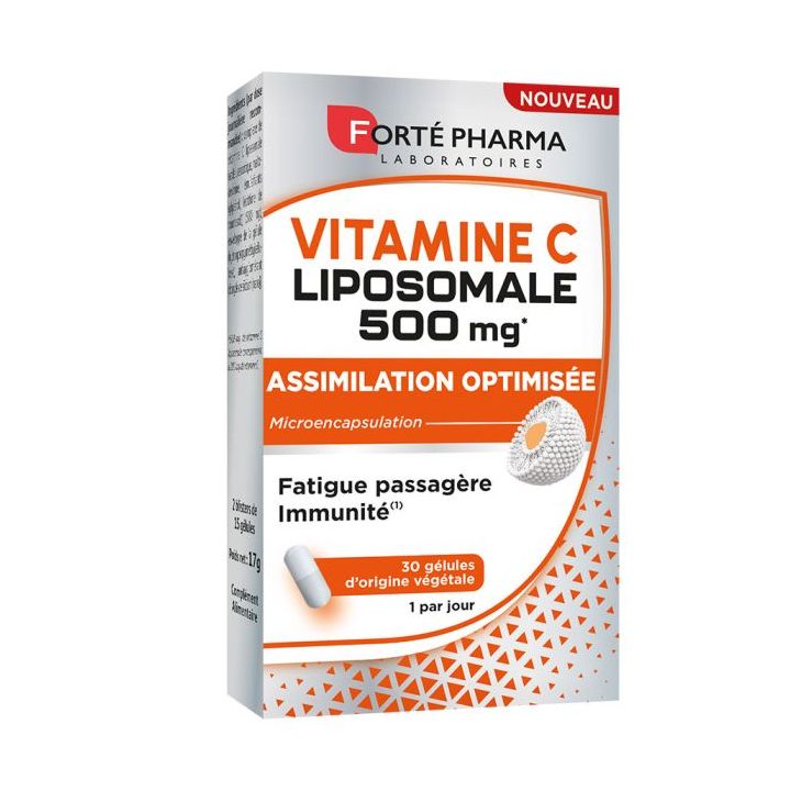 Vitamine C Liposomale 500mg Fort&eacute; Pharma - bo&icirc;te de 30 g&eacute;lules v&eacute;g&eacute;tales