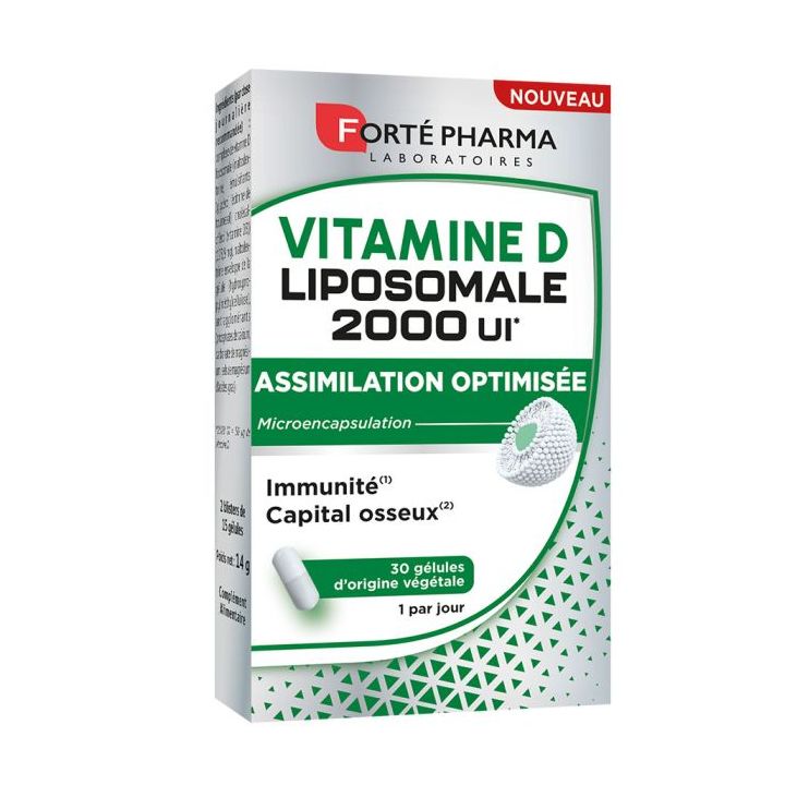 Vitamine D Liposomale 2000 UI Fort&eacute; Pharma - bo&icirc;te de 30 g&eacute;lules