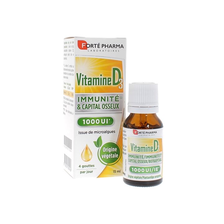 Vitamine D3 Immunit&eacute; et capital osseux Fort&eacute; Pharma - flacon compte-gouttes de 15ml