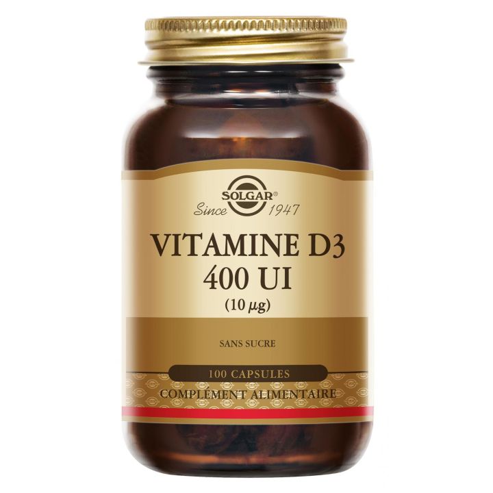 Vitamine D3 Solgar - pot de 100 g&eacute;lules