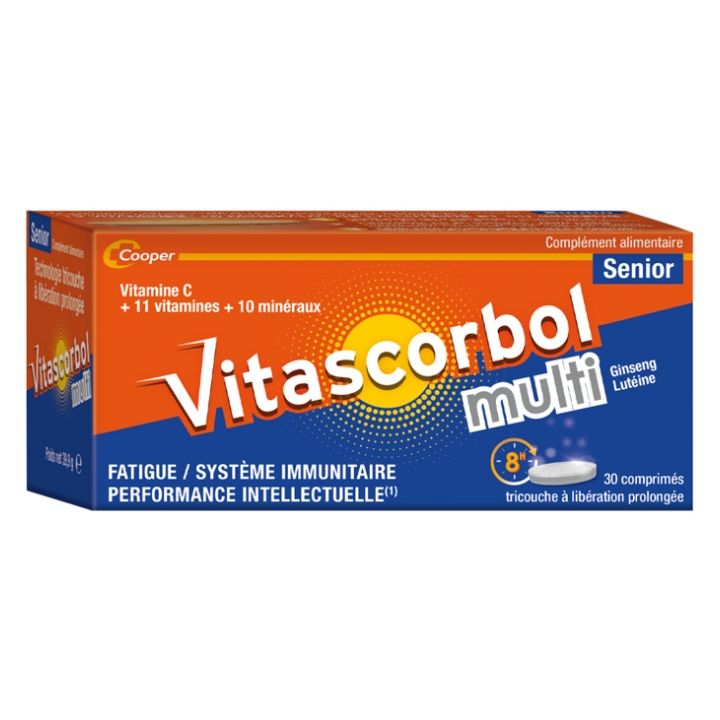 Vitascorbol multi s&eacute;nior - boite de 30 comprim&eacute;s
