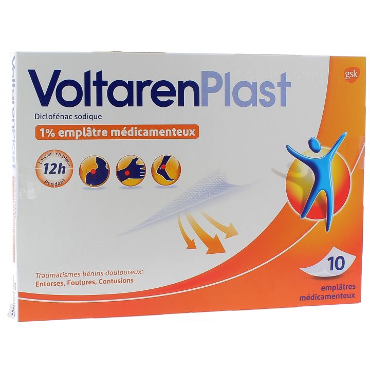 VoltarenPlast 1% - 10 empl&acirc;tres m&eacute;dicamenteux