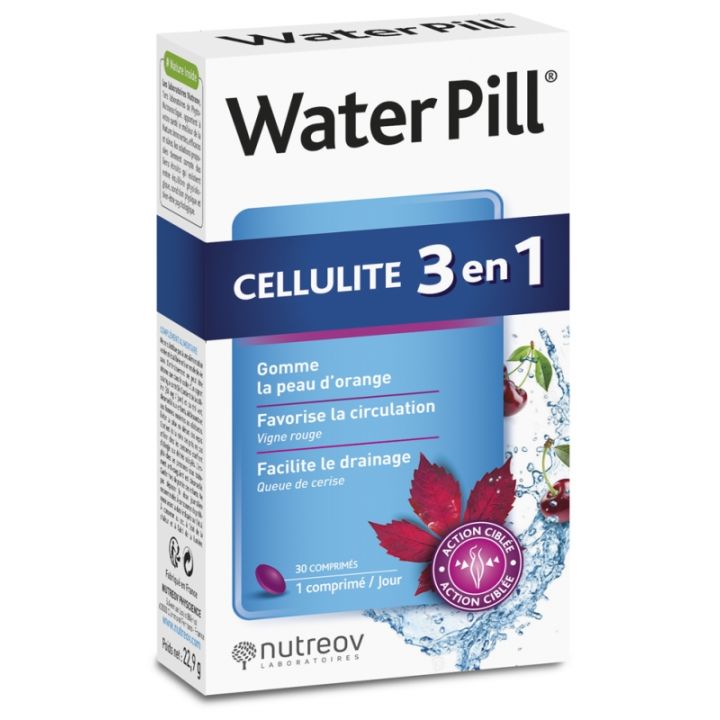 Water Pill cellulite 3 en 1 Nutreov - bo&icirc;te de 20 comprim&eacute;s