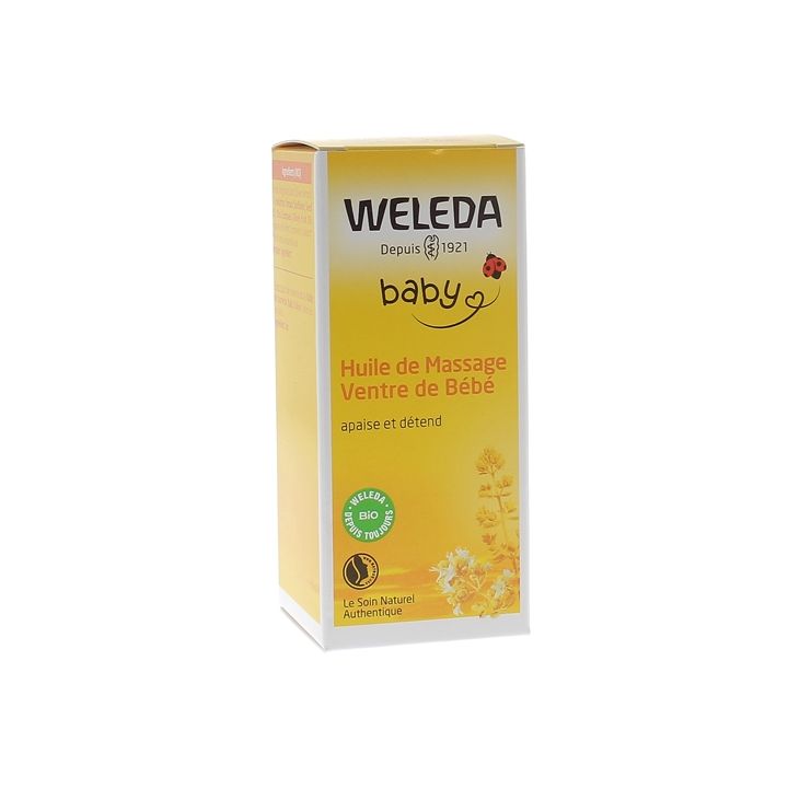 Huile de massage ventre de b&eacute;b&eacute; Weleda - flacon de 50 ml