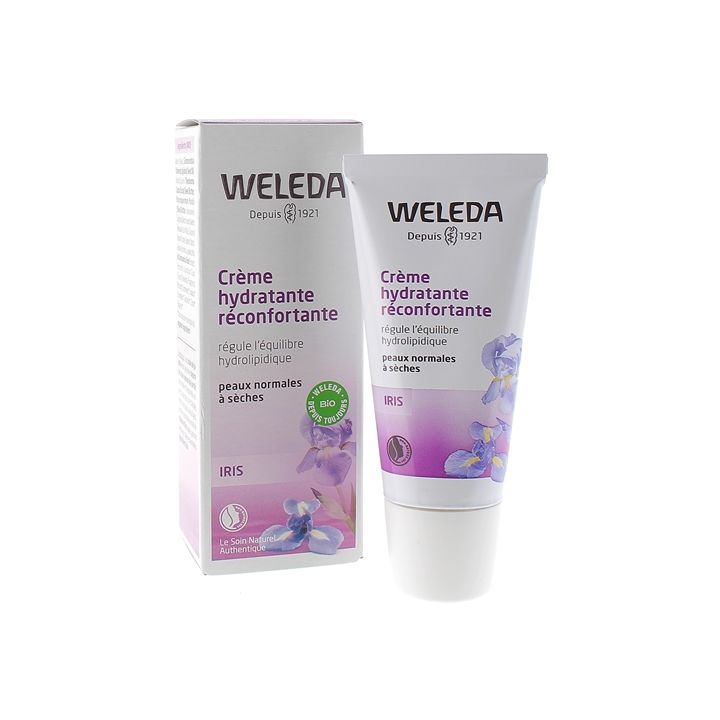 Cr&egrave;me hydratante r&eacute;confortante &agrave; l'Iris bio Weleda - tube de 30ml