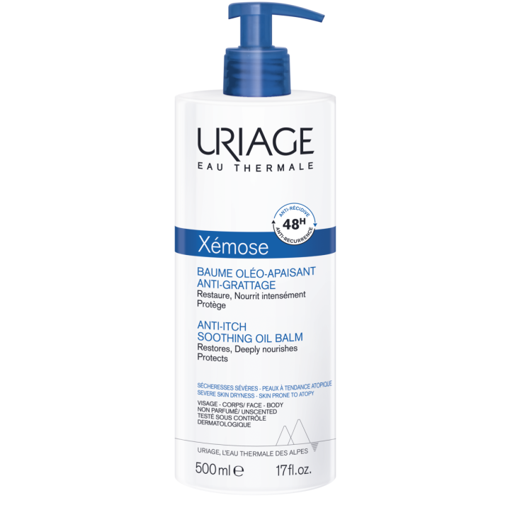 X&eacute;mose baume ol&eacute;o-apaisant anti-grattage Uriage - flacon pompe de 500 ml