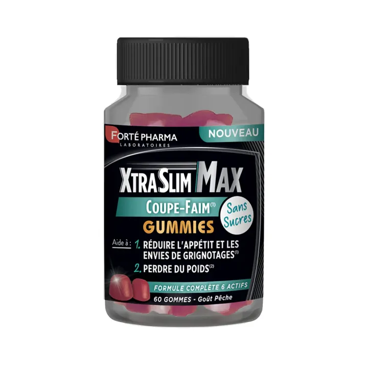 XtraSlim Max Gummies coupe-faim Fort&eacute; Pharma - pot de 60 gummies