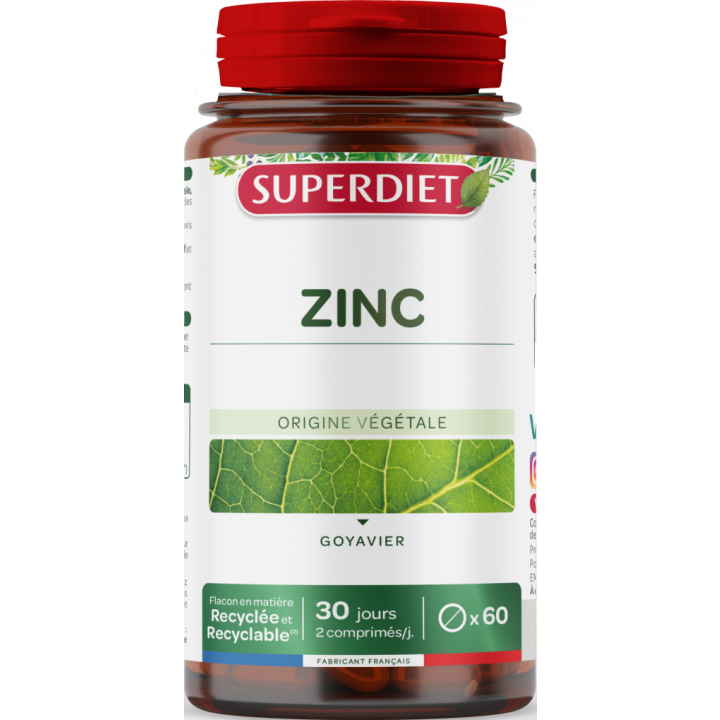 Zinc Superdiet - pot de 60 comprim&eacute;s