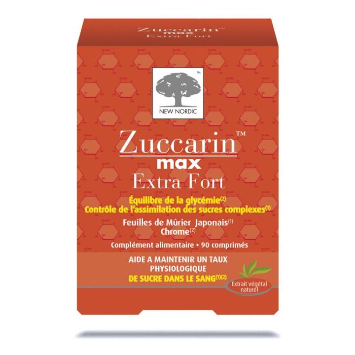 Zuccarin max extra fort New Nordic - bo&icirc;te de 90 comprim&eacute;s