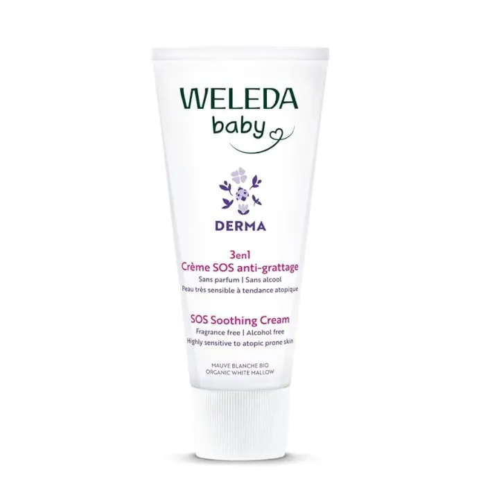 Cr&egrave;me SOS 3 en 1 anti-grattage Weleda Baby Derma - flacon de 50ml