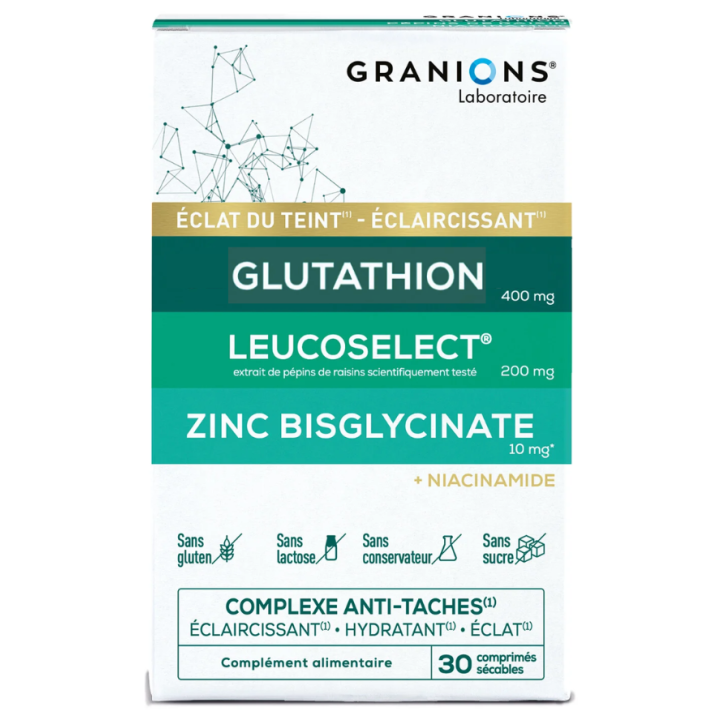 Complexe anti-taches &eacute;clat du teint Granions - boite de 30 comprim&eacute;s 
