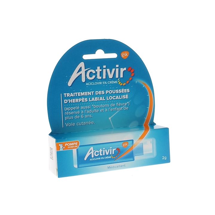 Activir 5% cr&egrave;me - flacon pompe doseuse de 2g