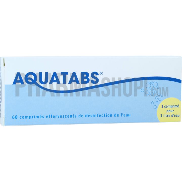 Aquatabs comprim&eacute; effervescent - boite de 60 comprim&eacute;s