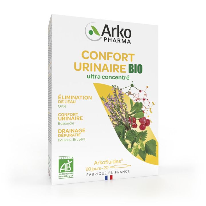 Arkofluide Confort urinaire bio Arkopharma - bo&icirc;te de 20 ampoules