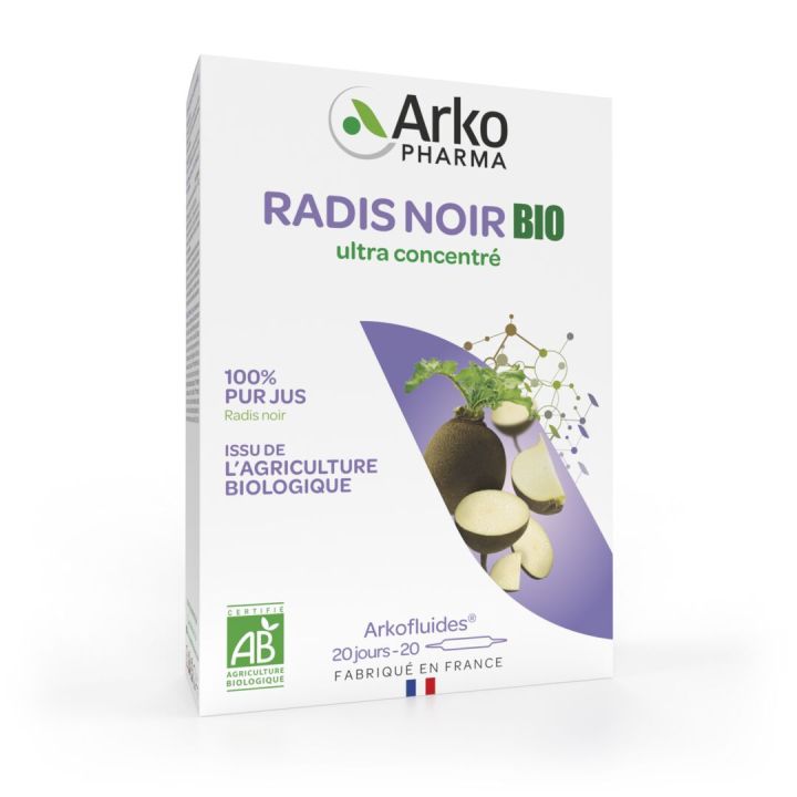Arkofluides radis noir Arkopharma - Bo&icirc;te de 20 ampoules