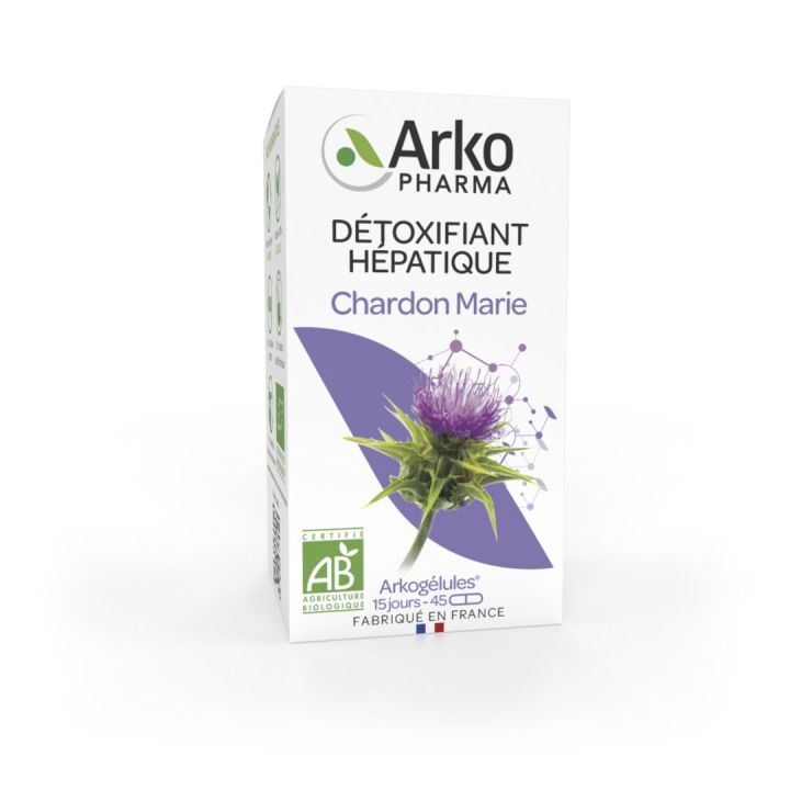 Arkog&eacute;lules Chardon Marie bio Arkopharma - boite de 45 g&eacute;lules