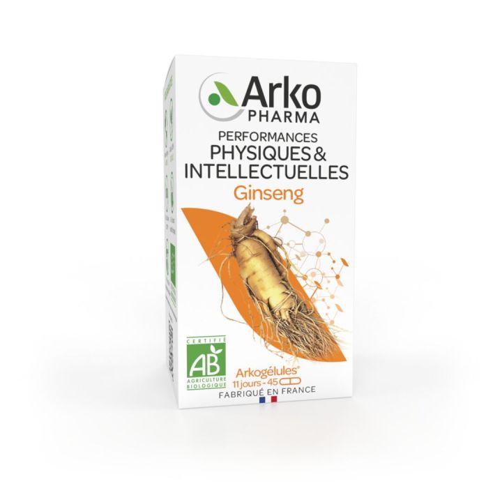 Arkog&eacute;lules Ginseng Bio Arkopharma - boite de 45 g&eacute;lules