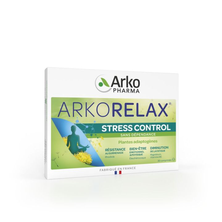 Arkorelax Stress control Arkopharma - boite de 30 comprim&eacute;s