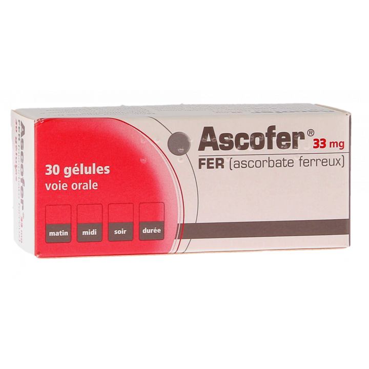 Ascofer 33mg g&eacute;lule - bo&icirc;te de 30 gelules