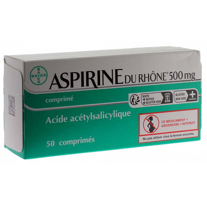 Aspirine du rhone 500mg comprim&eacute;s - bo&icirc;te de 50 comprim&eacute;s
