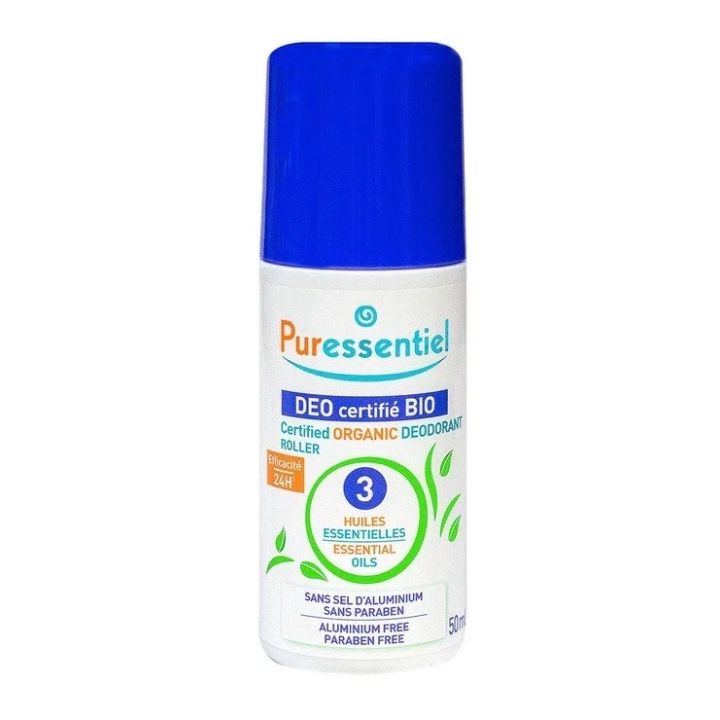 D&eacute;odorant aux 3 huiles essentielles bio Puressentiel - roll-on de 50ml