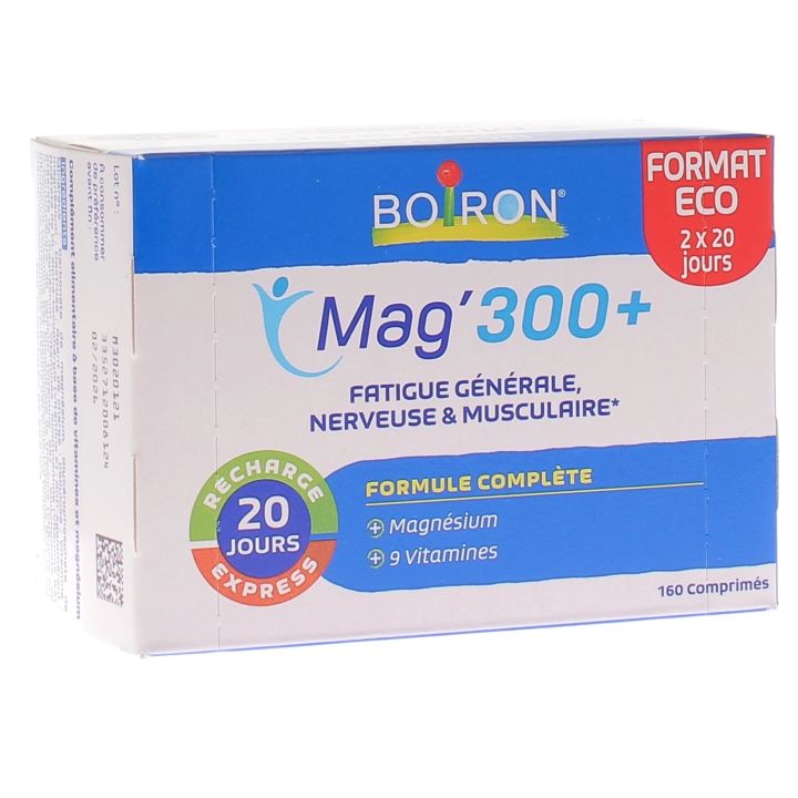 Magn&eacute;sium 300+ comprim&eacute; Boiron - bo&icirc;te de 160 comprim&eacute;s