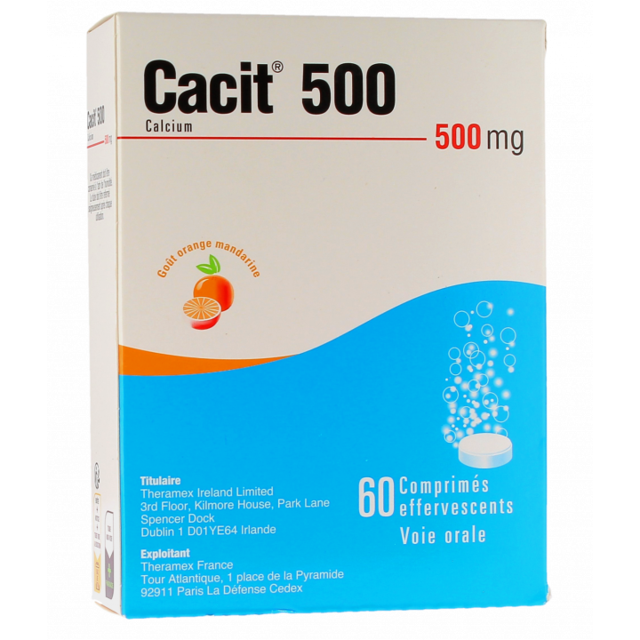 Cacit 500mg comprim&eacute; effervescent - bo&icirc;te de 60 comprim&eacute;s