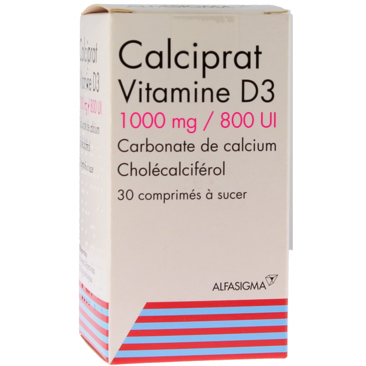 Calciprat Vitamine D3 1000mg/800 U.I - 30 comprim&eacute;s &agrave; sucer