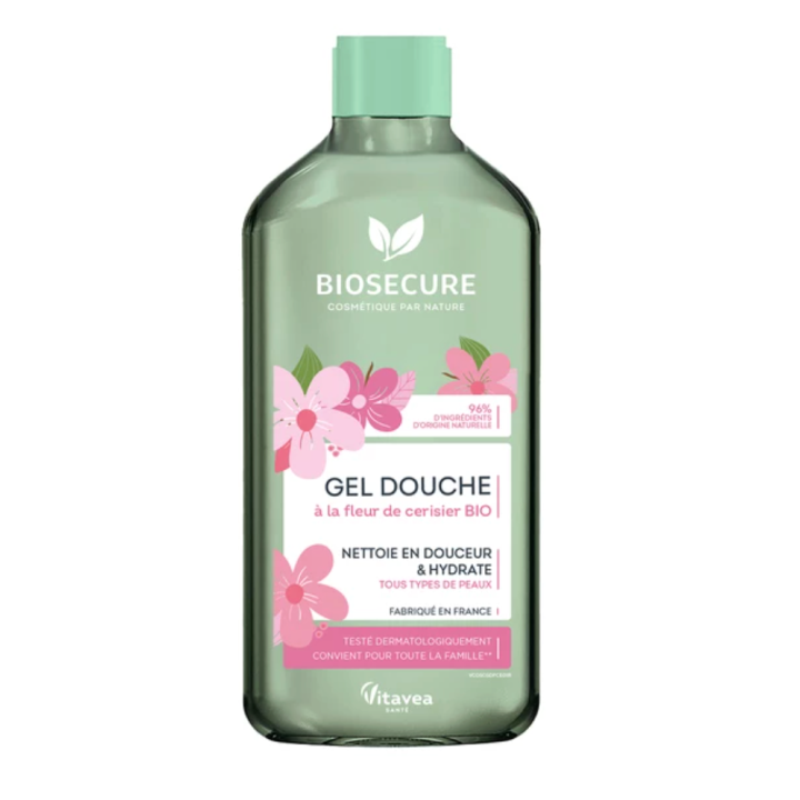 Gel douche &agrave; la fleur de cerisier BIO Bio Secure - flacon de 500ml