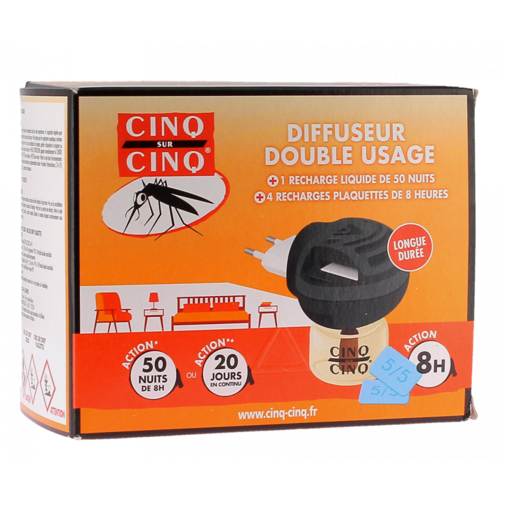 Diffuseur double usage Cinq Sur Cinq - bo&icirc;te de 1 diffuseur + recharges
