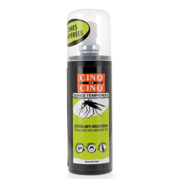 Lotion anti-moustiques zones temp&eacute;r&eacute;es Cinq sur cinq - Spray 100 ml