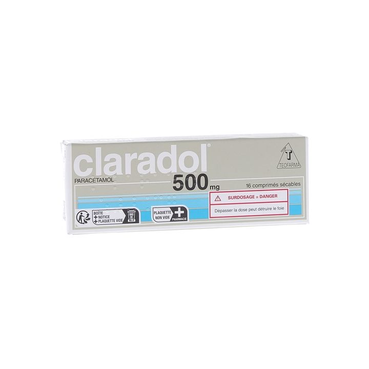 Claradol 500mg comprim&eacute; s&eacute;cable - bo&icirc;te de 16 comprim&eacute;s