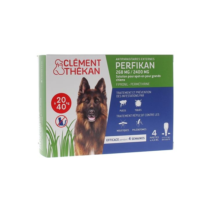 Perfikan 268 mg/2400 mg pour grand chiens Cl&eacute;ment-Th&eacute;kan - 4 pipettes de 4,40 ml