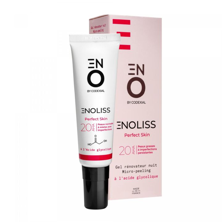 Enoliss Perfect Skin 20 AHA Gel r&eacute;novateur nuit micro-peeling ENO laboratoire Codexial - tube de 30 ml