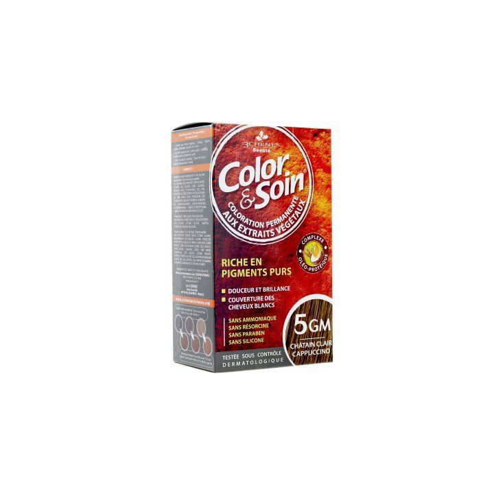 Color & soin coloration permanente ch&acirc;tain clair cappuccino 5GM Les 3 ch&ecirc;nes - 1 kit