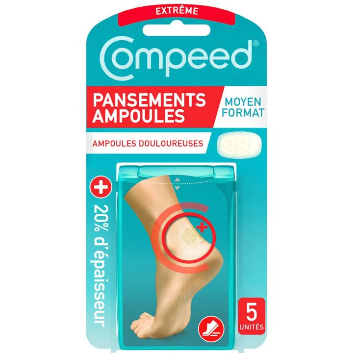 Compeed format moyen pansement talon protection renforc&eacute;e - bo&icirc;te de 5 pansements