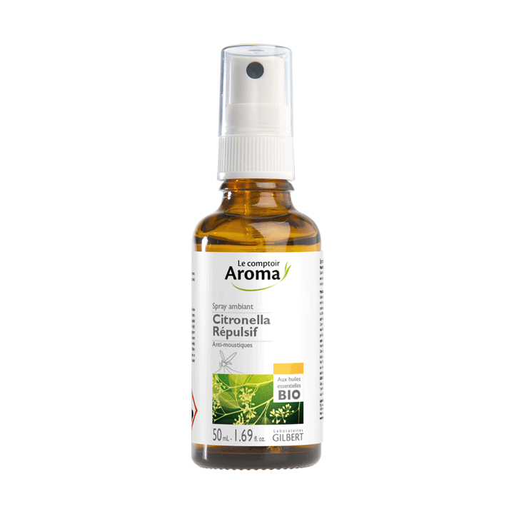 Citronella soir&eacute;es d'&eacute;t&eacute; spray ambiant r&eacute;pulsif Le Comptoir Aroma - spray de 50 ml