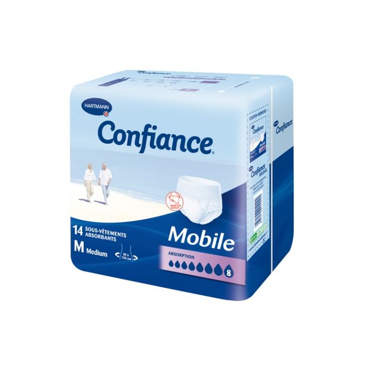 Confiance mobile absorption 8 taille M - 14 sous-v&ecirc;tements absorbants