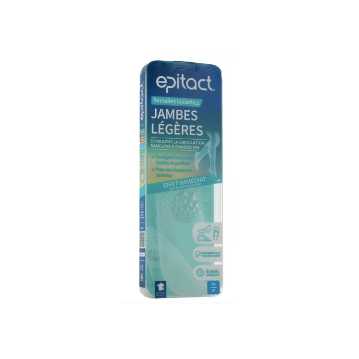 Semelles invisibles jambes l&eacute;g&egrave;res taille 39/41 Epitact - une paire de semelles
