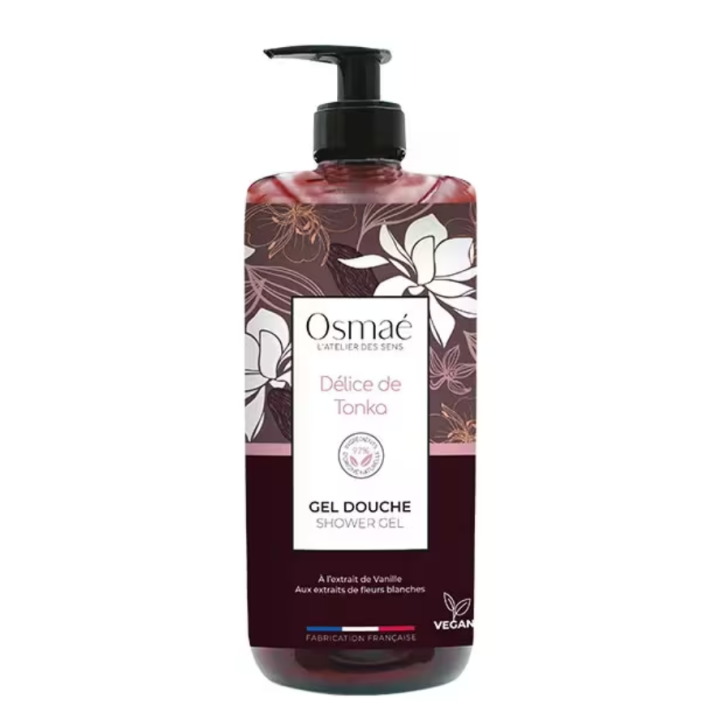 Gel douche d&eacute;lice de tonka vanille fleurs blanches Osma&eacute; - flacon-pompe 1L
