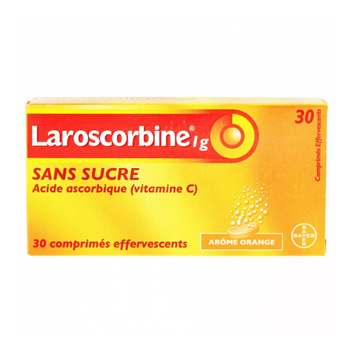 Laroscorbine 1g sans sucre comprim&eacute; effervescent - bo&icirc;te de 30 comprim&eacute;s