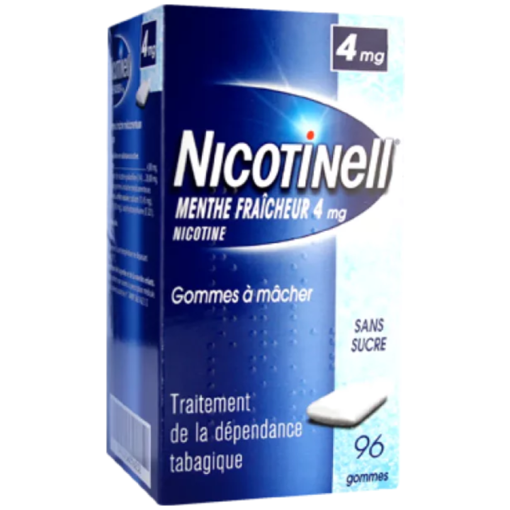Nicotinell menthe fraicheur 4mg sans sucre gomme &agrave; m&acirc;cher - boite de 96 gommes