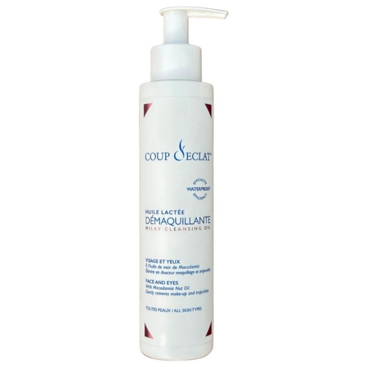 Huile lact&eacute;e d&eacute;maquillante Coup d'&eacute;clat - flacon-pompe de 200ml