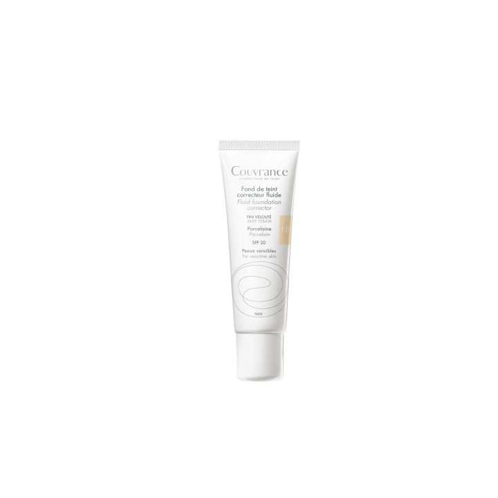 Couvrance Fond de teint correcteur fluide porcelaine 1.0 Av&egrave;ne - Tube de 30 ml